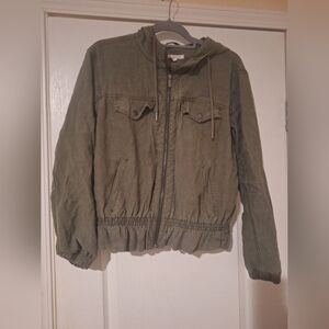 Maurices Utility Olive‎ Green Hooded Jacket Medium